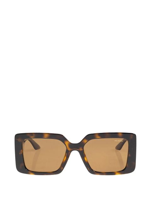 Versace Eyewear Greca-detail rectangle-frame sunglasses - Brown - zdjęcie produktu nr 1