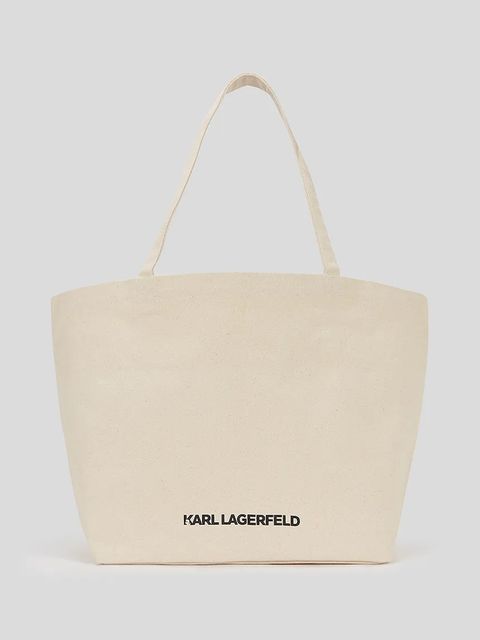 Karl Lagerfeld torebka bawełniana K/SIGNATURE kolor beżowy A3W50108 - zdjęcie produktu nr 2