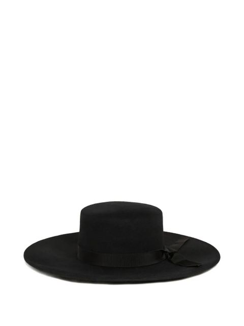 Alanui Gaucho ribbon-bow wool hat - Black - zdjęcie produktu nr 1