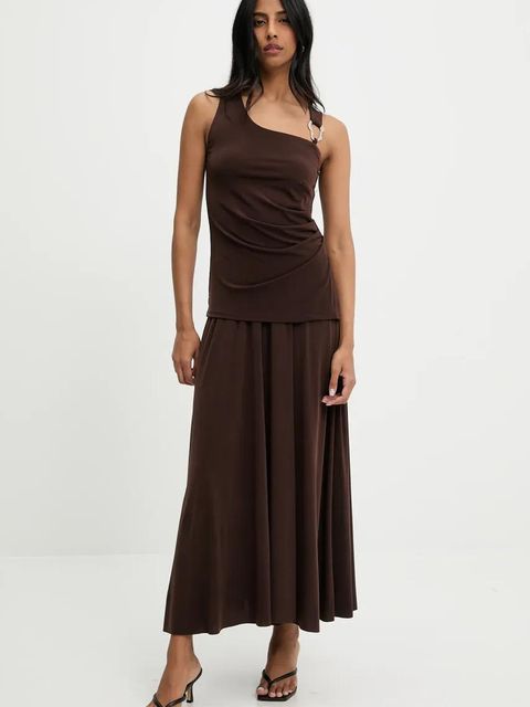 Answear.LAB bluzka i spódnica damski kolor brązowy - zdjęcie produktu nr 1