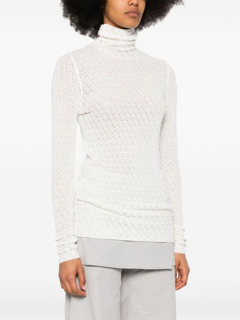 TOTEME high-neck crochet-knit jumper - Neutrals