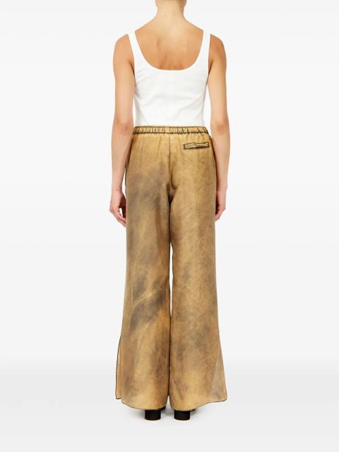 MM6 Maison Margiela distressed-finish flared trousers - Yellow