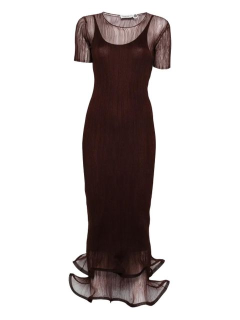 Simkhai ruffled selena midi dress - Brown - zdjęcie produktu nr 1