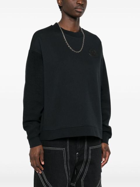 Moncler rubberised-logo panelled sweatshirt - Blue