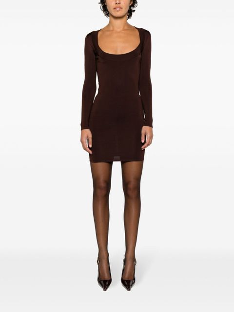 Saint Laurent Décolleté mini dress - Brown