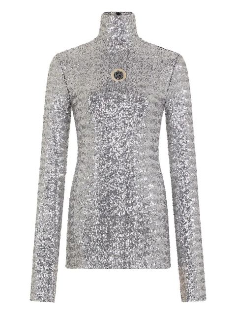 Rabanne cut-out long-sleeved top - Silver - zdjęcie produktu nr 1