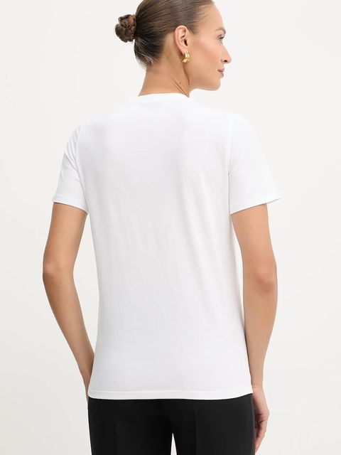 Elisabetta Franchi t-shirt bawełniany damski kolor biały MA02856E2 - zdjęcie produktu nr 2
