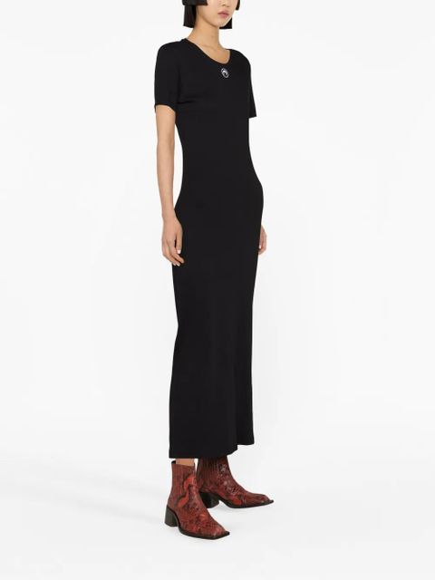 Marine Serre crescent moon-print T-shirt dress - Black