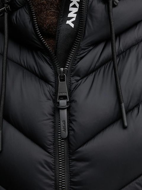 Dkny bezrękawnik kolor czarny przejściowy DLEMPW23