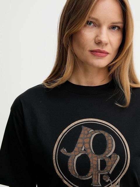 Joop! t-shirt bawełniany damski kolor czarny 30046236