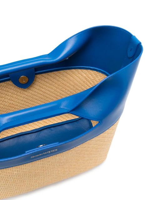 Alexander McQueen small The Bow woven tote bag - Neutrals