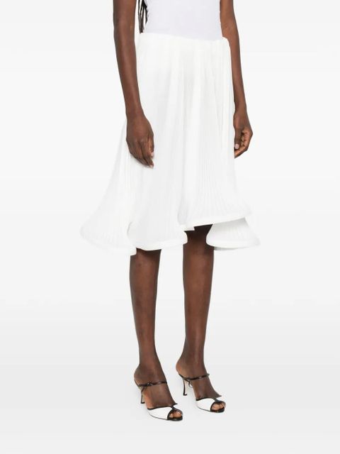 Rowen Rose pleated midi skirt - White