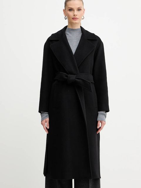 Marella płaszcz z dodatkiem wełny Emme by Marella kolor czarny 2525016032200 - zdjęcie produktu nr 1