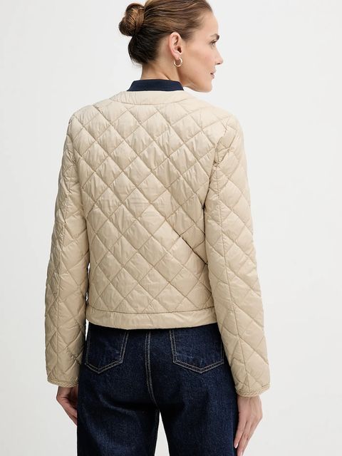 Tommy Hilfiger kurtka puchowa kolor beżowy przejściowa WW0WW47449