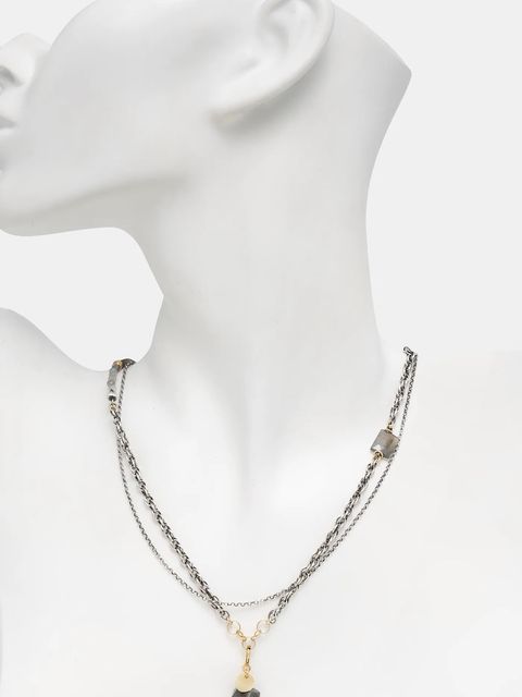 Answear.LAB naszyjnik z labradorytem, ręcznie wykonany ze srebra pokrytego złotem - zdjęcie produktu nr 2