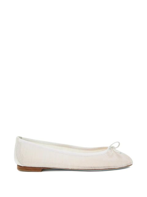 Aquazzura Voile bow-detail ballet flats - White - zdjęcie produktu nr 1
