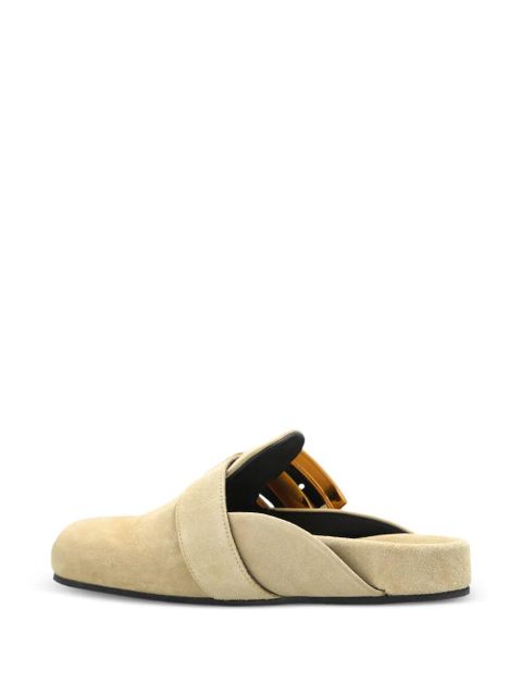Balmain buckled flat mules - Neutrals