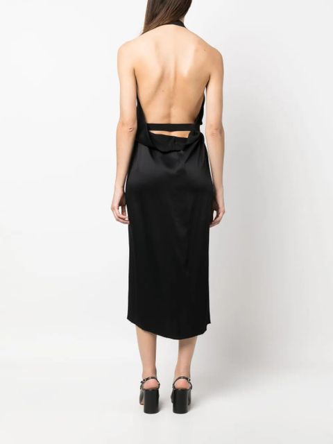 MM6 Maison Margiela satin halterneck midi dress - Black