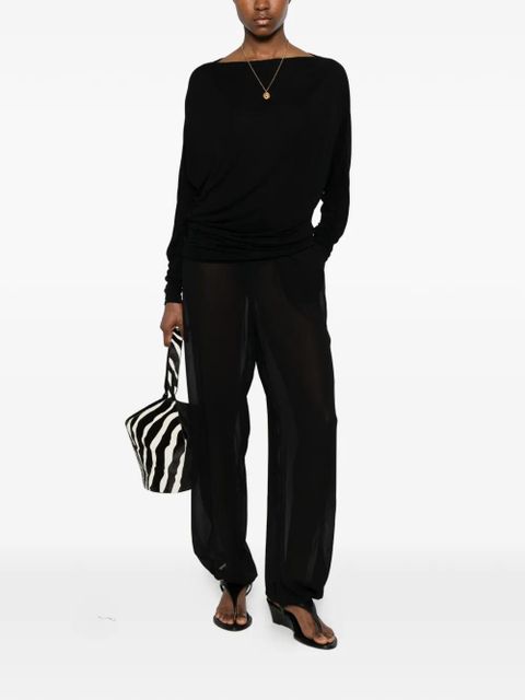 TOTEME boat-neck long-sleeve top - Black - zdjęcie produktu nr 2