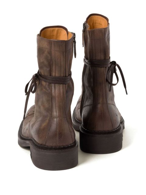 Miu Miu Leather Laced boots (35mm) - Brown