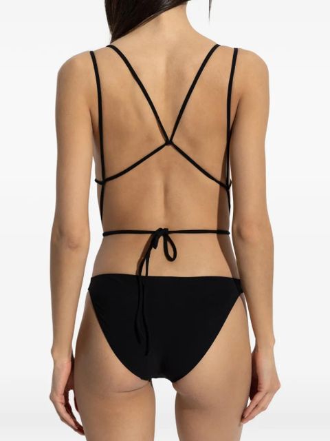 ISABEL MARANT Tenisia lace-up swimsuit - Black