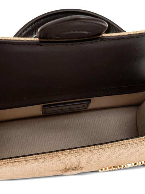 Jacquemus Bambino leather-trimmed woven mini bag - Neutrals