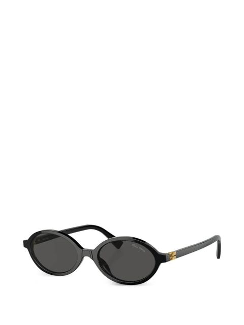 Miu Miu Eyewear logo-lettering sunglasses - Black - zdjęcie produktu nr 2