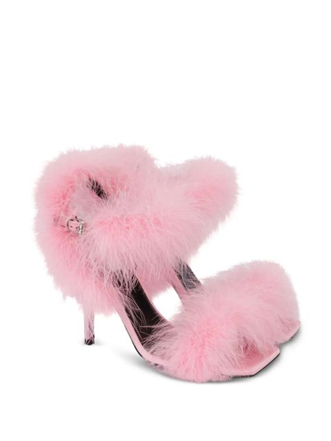 Moschino feather-embellished sandals - Pink - zdjęcie produktu nr 2