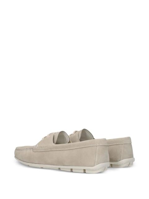 Prada lace-up suede loafers - Neutrals