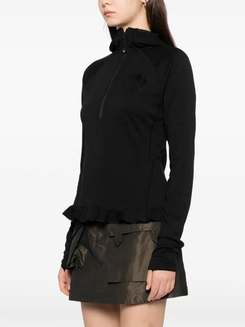 Cecilie Bahnsen ruffled zip top - Black - zdjęcie produktu nr 2