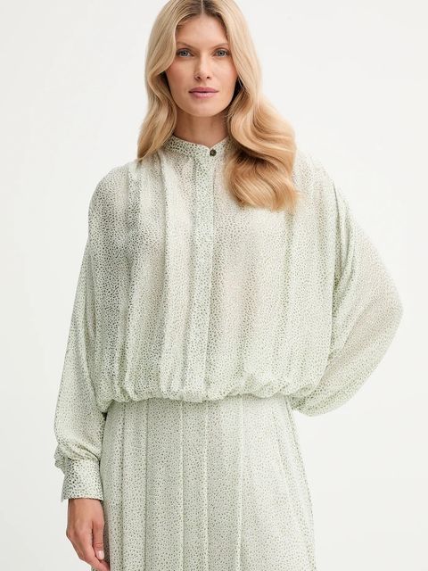 Forte Forte koszula damska kolor zielony relaxed ze stójką 14123.my.shirt - zdjęcie produktu nr 1