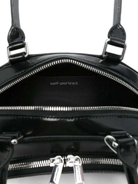 Self-Portrait Curved Charm shoulder bag - Black