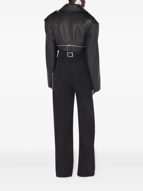 Jean Paul Gaultier Perfecto cropped leather jacket - Black