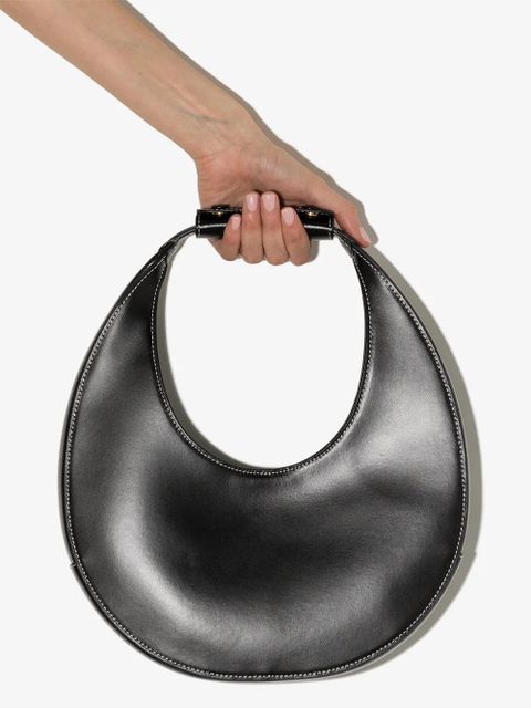STAUD Moon leather tote bag - Black