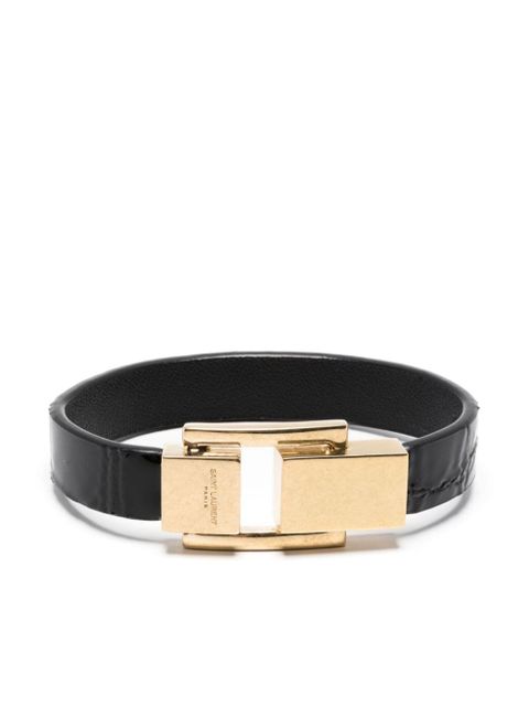 Saint Laurent Le Carré leather bracelet - Black - zdjęcie produktu nr 1