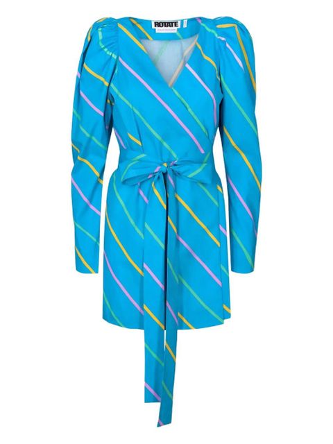 ROTATE BIRGER CHRISTENSEN puff-sleeve striped dress - Blue - zdjęcie produktu nr 1