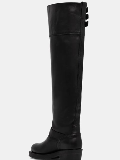 Polo Ralph Lauren kozaki skórzane Biker Boot damskie kolor czarny na płaskim obcasie 818973063001