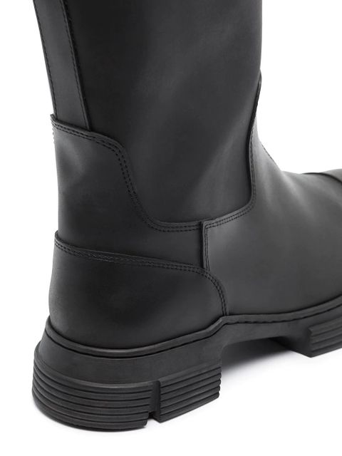 GANNI knee high rubber boots - Black