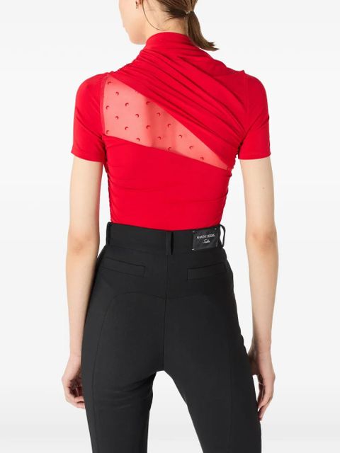 Marine Serre draped plumetis top - Red