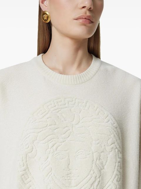Versace Medusa towel sweater - White