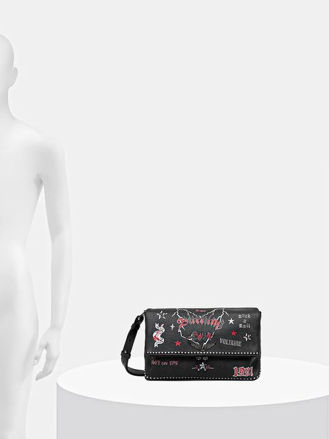 ZADIG&VOLTAIRE torebka skórzana kolor czarny LWBA04149