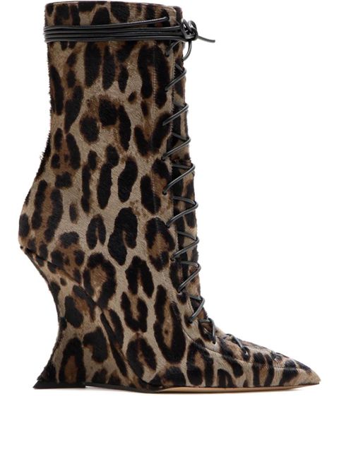 Paris Texas leopard print lace-up boots - Brown - zdjęcie produktu nr 1