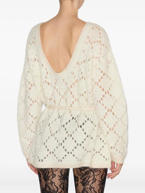 ISABEL MARANT Merida diamond-pattern pullover - Neutrals