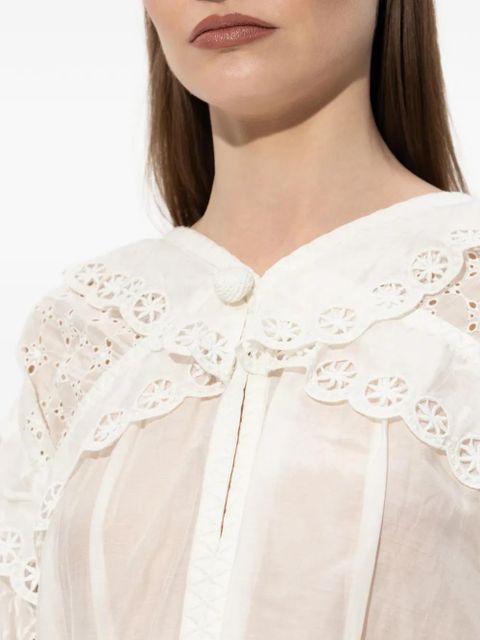 ISABEL MARANT broderie-anglaise drawstring blouse - White