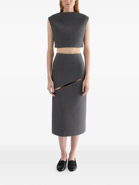 Jil Sander twill pencil skirt - Grey - zdjęcie produktu nr 2