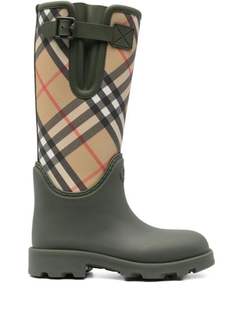 Burberry checked rain boots - Green - zdjęcie produktu nr 1