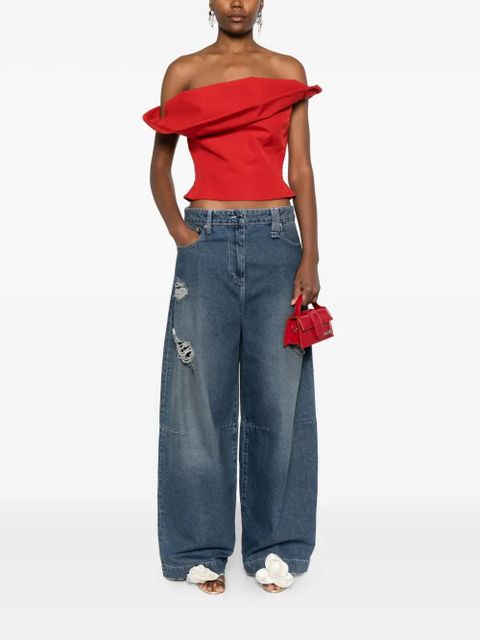 Magda Butrym off-shoulder asymmetric top - Red - zdjęcie produktu nr 2