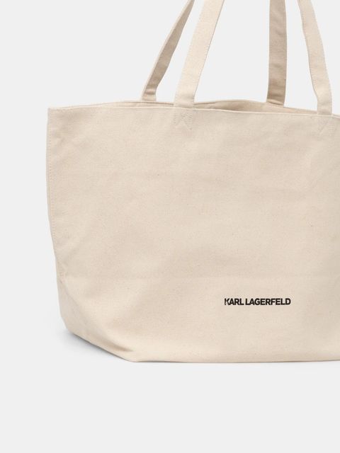 Karl Lagerfeld torebka bawełniana IKON kolor beżowy A1W50022