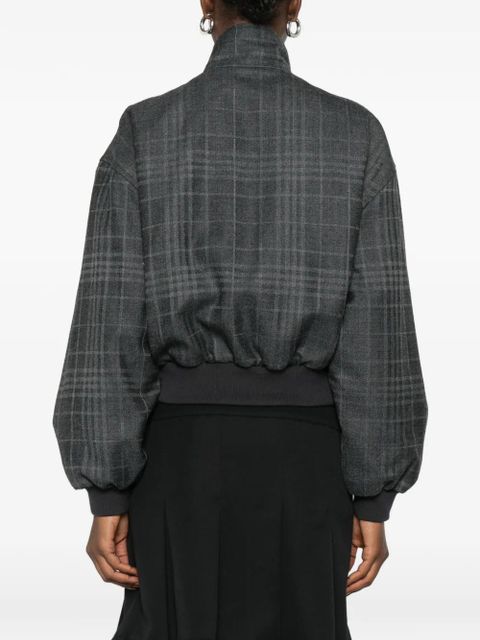 Balenciaga check bomber jacket - Grey