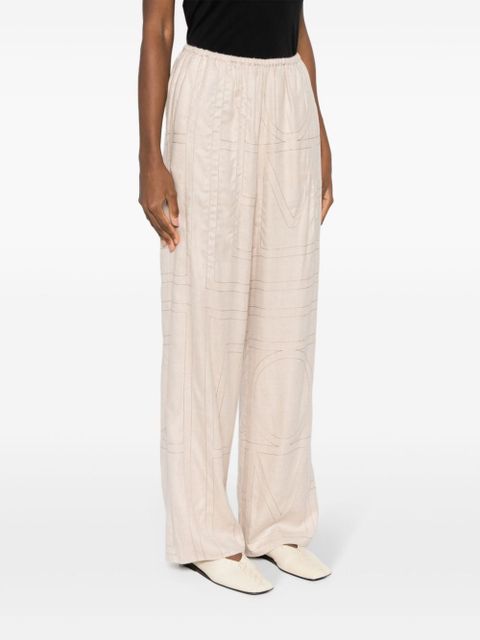 TOTEME Monogram flannel pajama bottoms - Neutrals